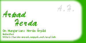 arpad herda business card